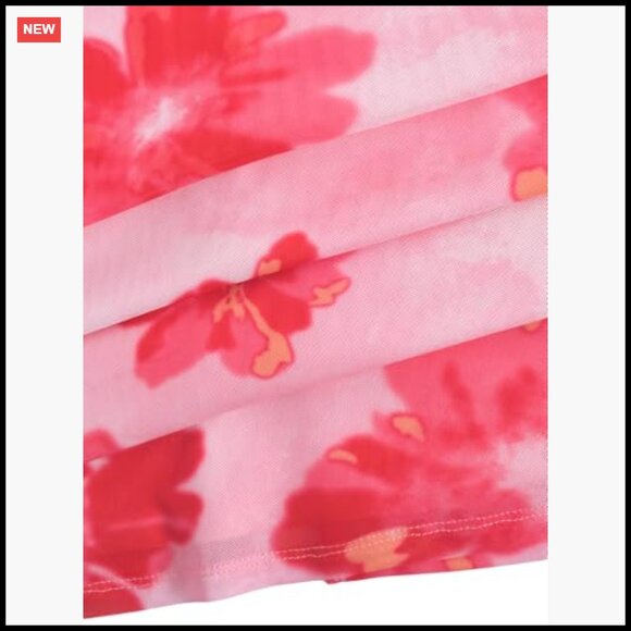 Floral Midi Dress Elegant Bodycon Chic Summer Vacation Party Wear Open Back - Picture 7 of 7